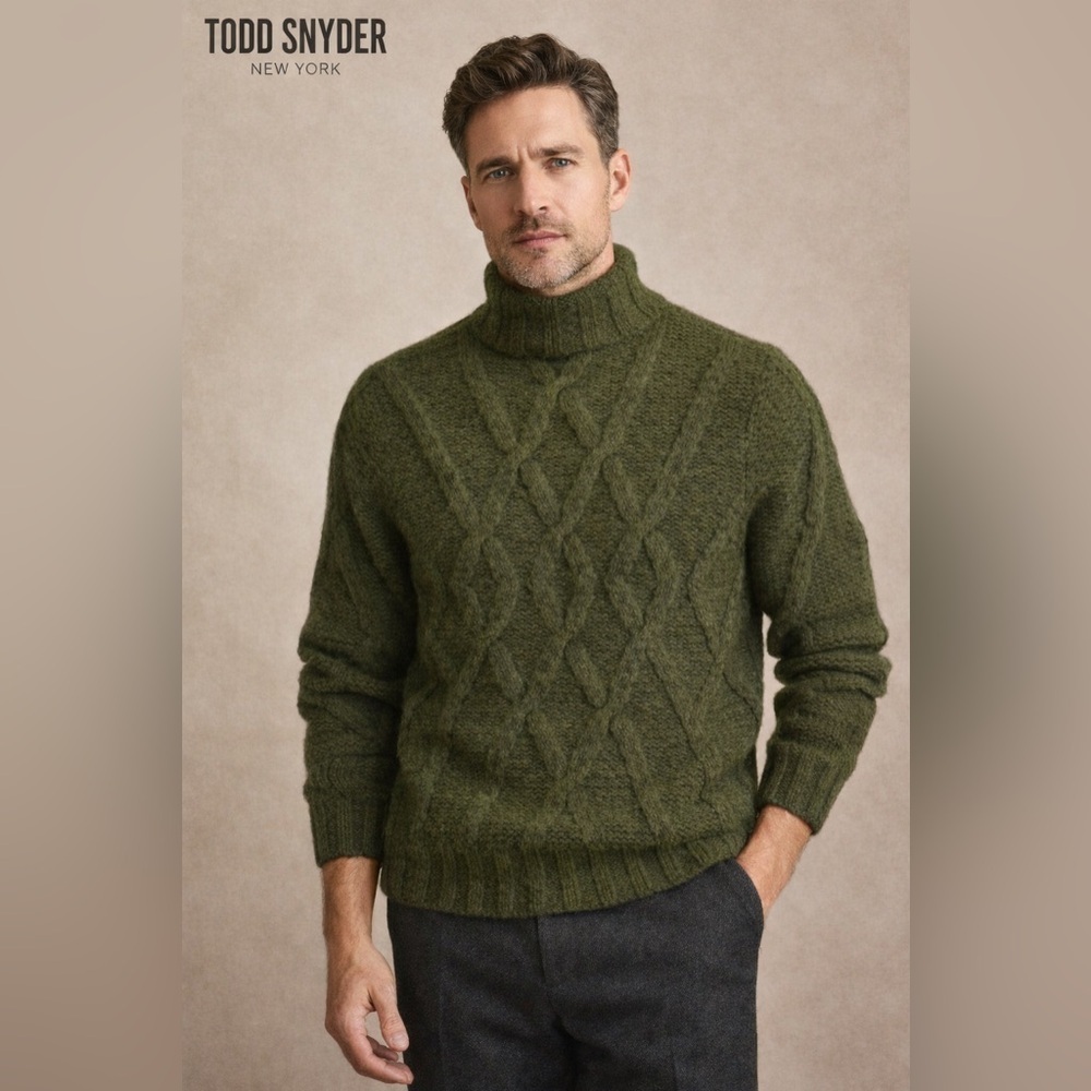 Todd Snyder Lambs Wool Cable Sweater Size XL